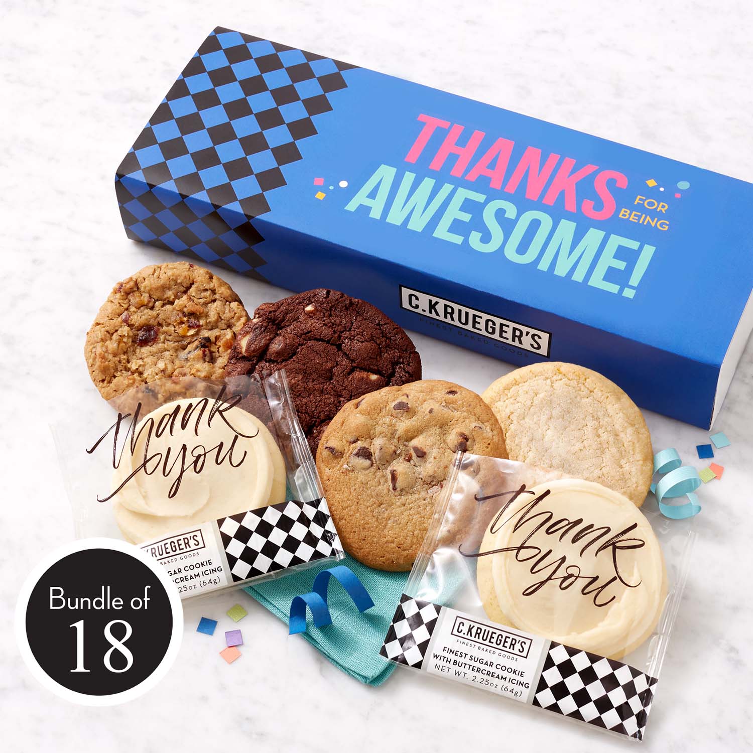 cookie Bundle of 18: Thanks for Being Awesome Half Dozen Samplers