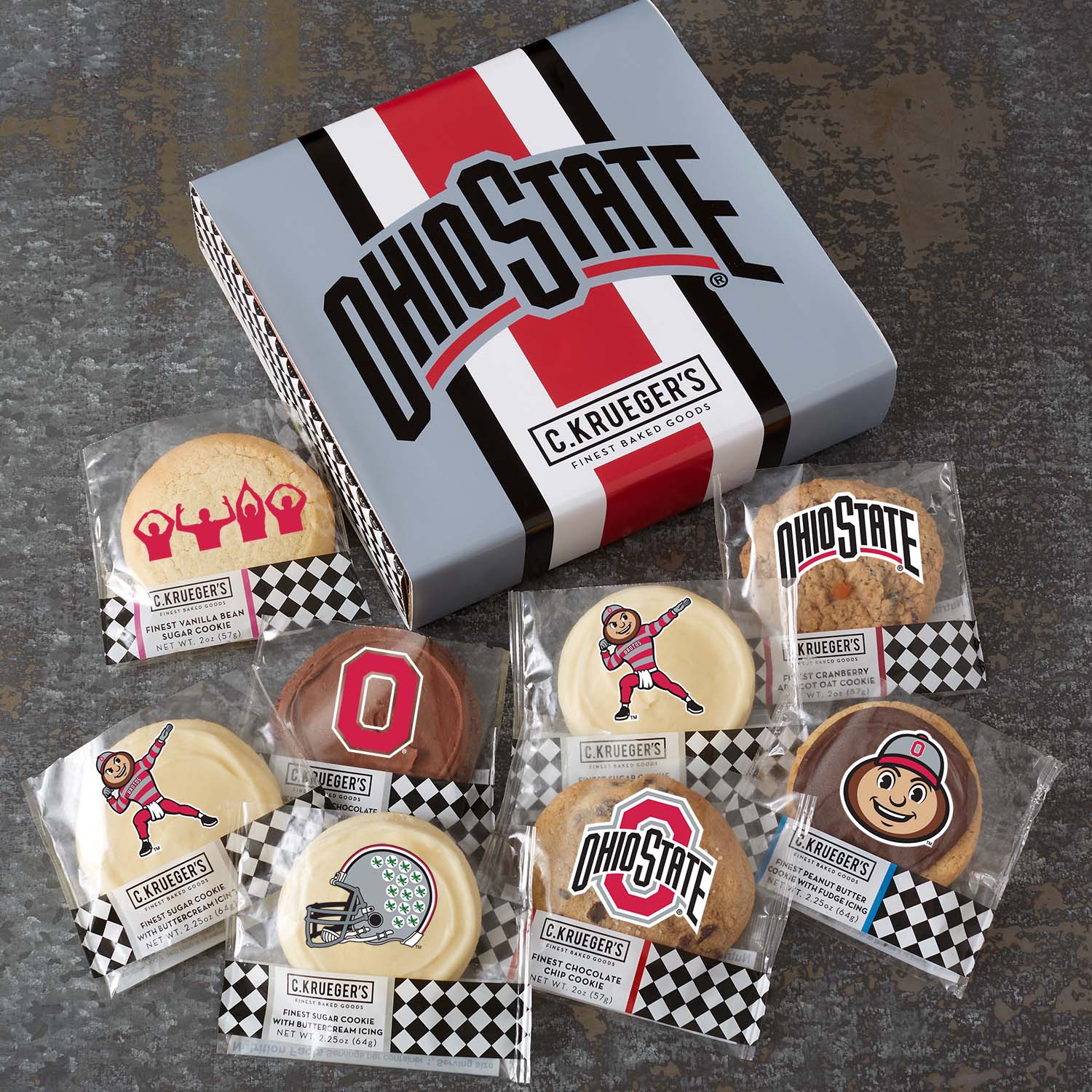 OSU Brutus Buckeye 8 Count Cookie Sampler Gift Box - Assorted