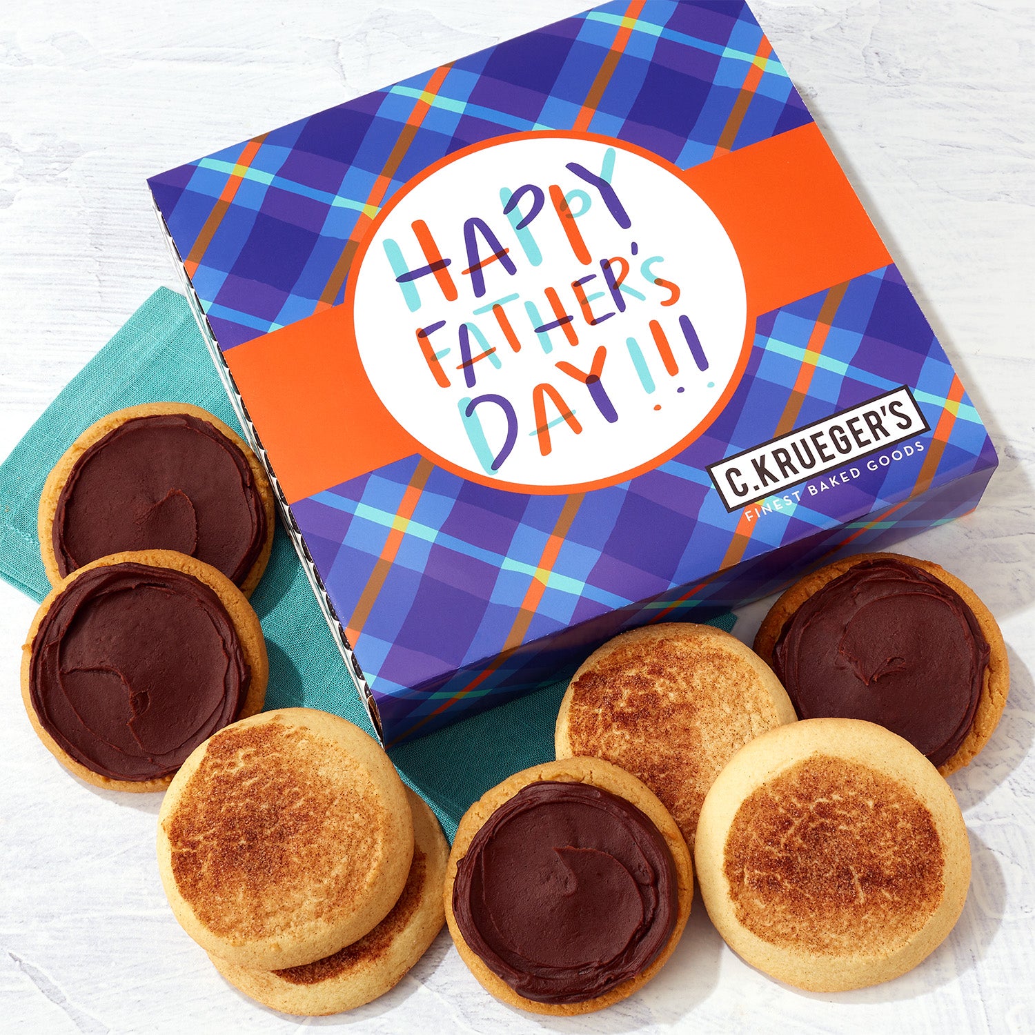 Father's Day Wavy Plaid Cookie Gift Box - Select Your Cookies – C