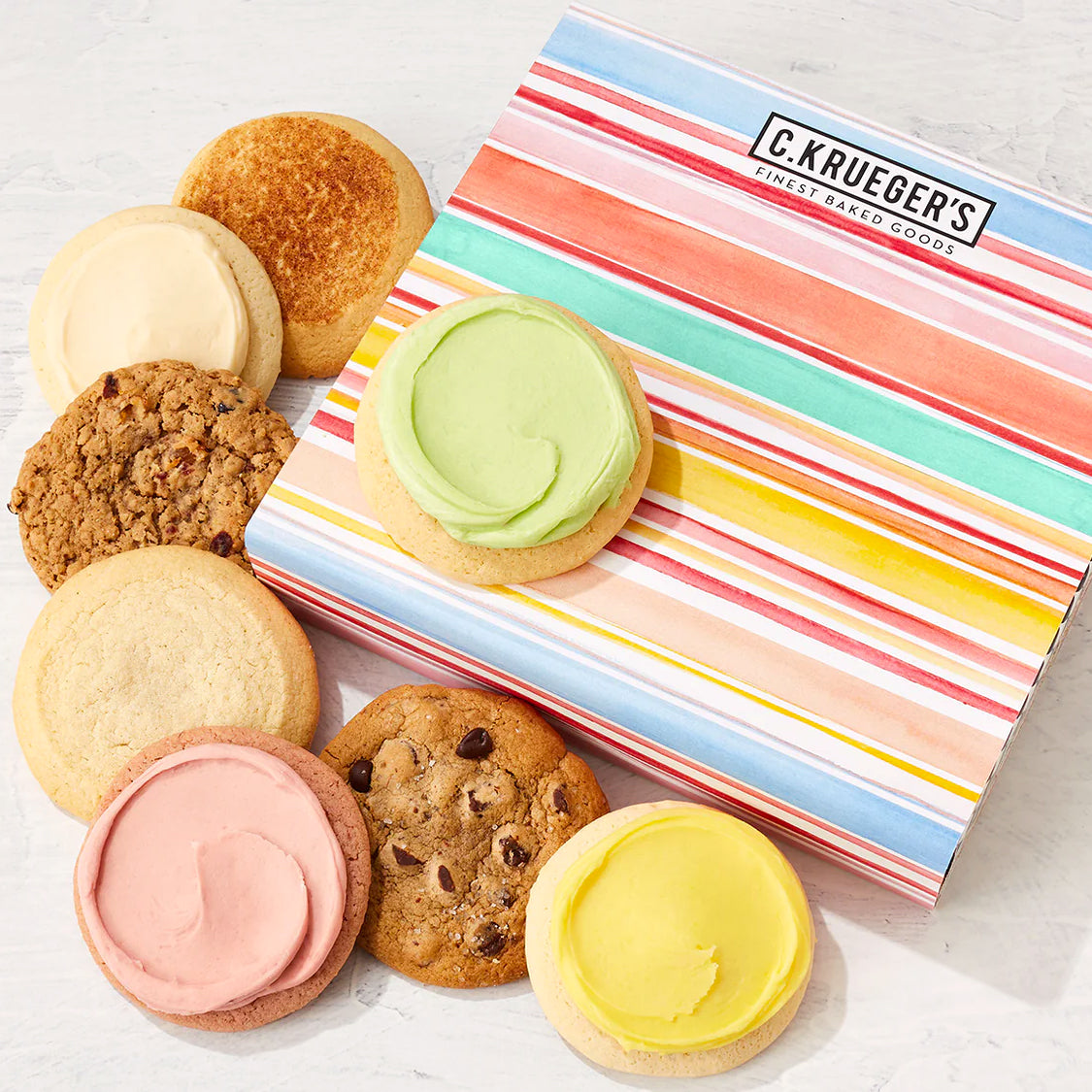 Summer Stripes Cookie Gift Box - Assorted Cookies – C.KRUEGER'S