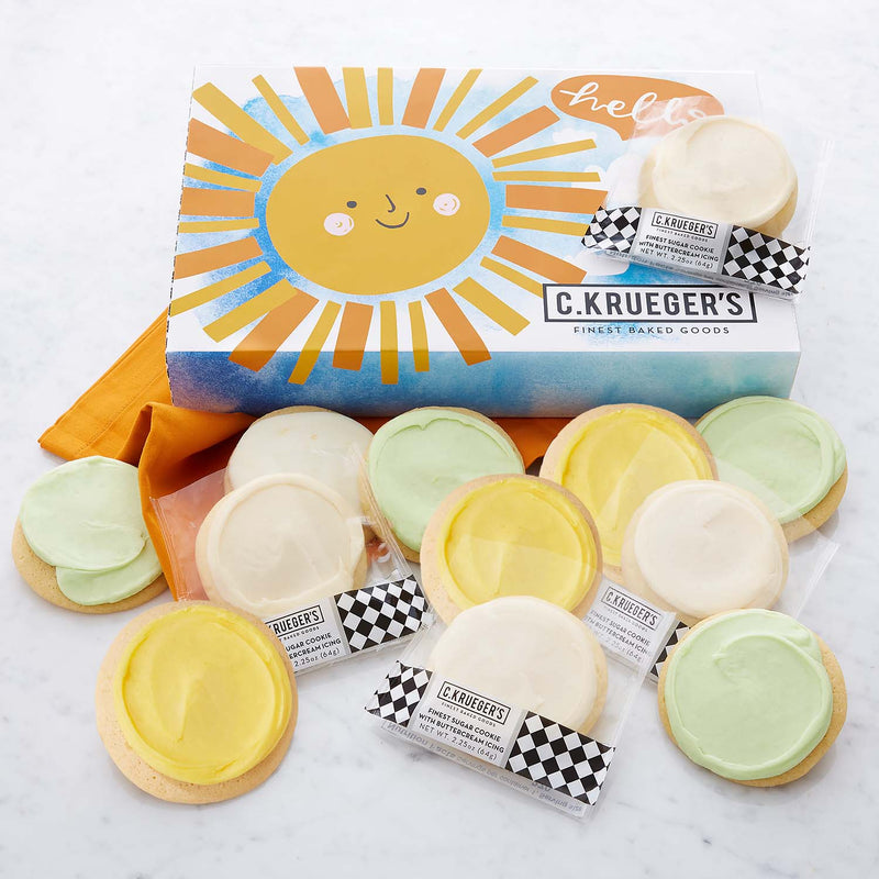 Hello Sunshine Cookie Gift Boxes - Iced Cookies