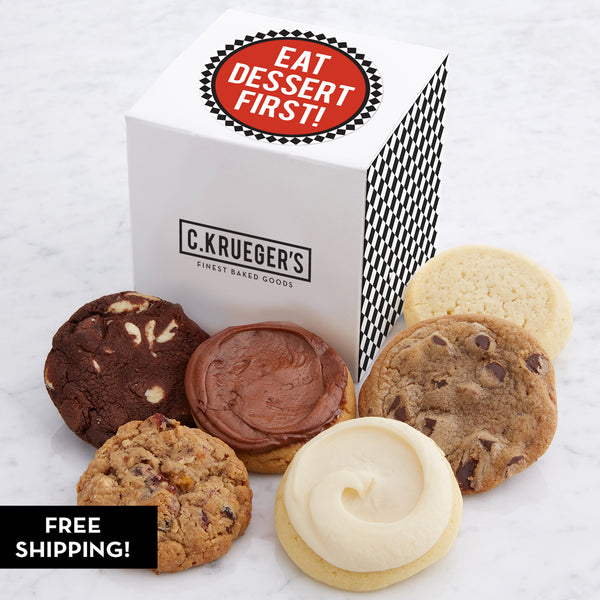 Eat Dessert First Half Dozen Mini Cookie Gift Box Assorted Flavor