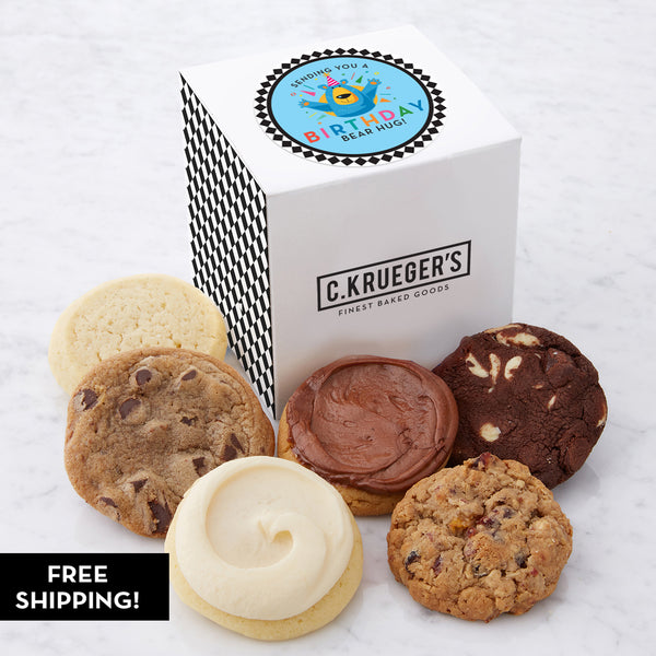 Birthday Bear Hug Mini Cookie Gift Box - Assorted Flavors
