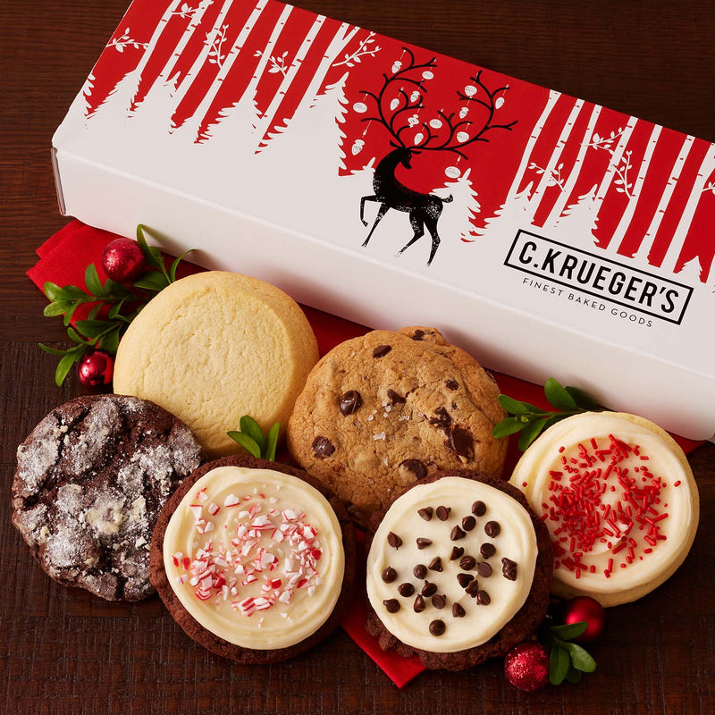 Winter Deer Half Dozen Cookie Sampler - Assorted Holiday Cookies