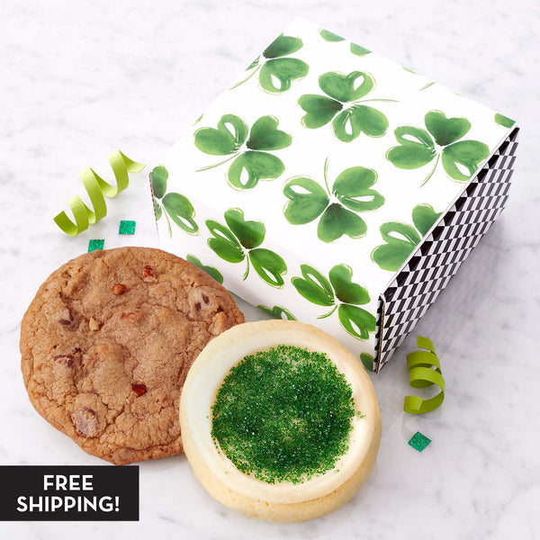 St. Patrick's Day Shamrocks Duo Sampler - Assorted Cookies