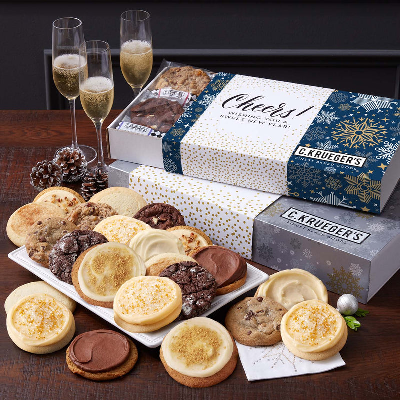 New Year's Eve Cookie Gift Boxes - Assorted Cookies