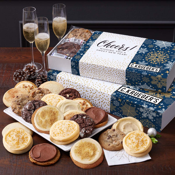 New Year's Eve Cookie Gift Boxes - Assorted Cookies