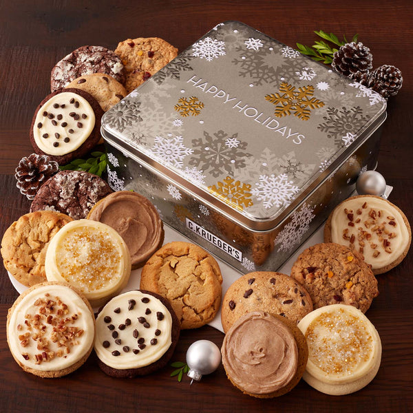 Silver & Gold Snowflake Gift Tin - Assorted