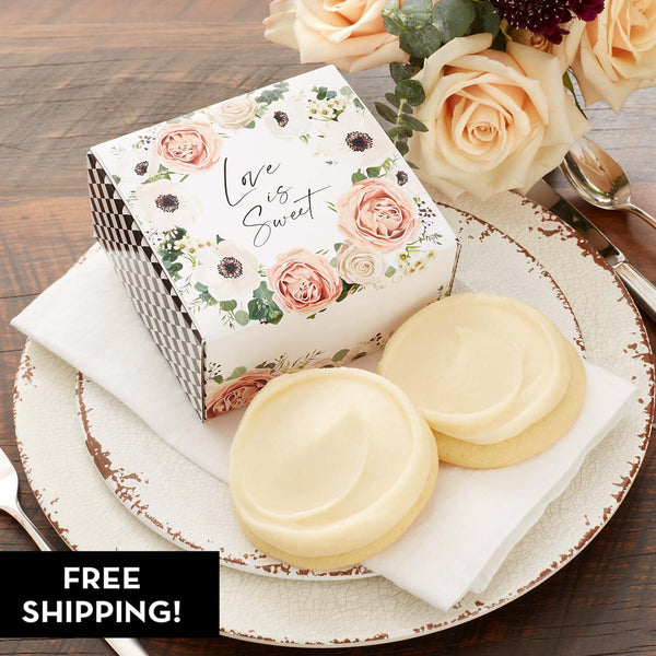 Blush Rose Wedding Duo Cookie Sampler - Iced Cookies