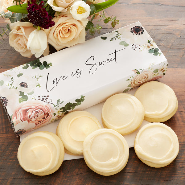 Blush Rose Wedding Half Dozen Cookie Gift Box