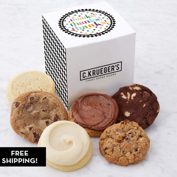 Thanks Half Dozen Mini Cookie Gift Box Sampler - Assorted Flavors