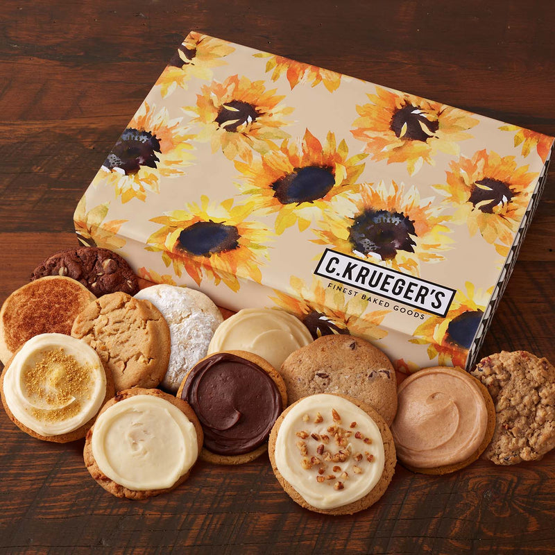 Fall Sunflower Cookie Gift Box - Assorted Cookies