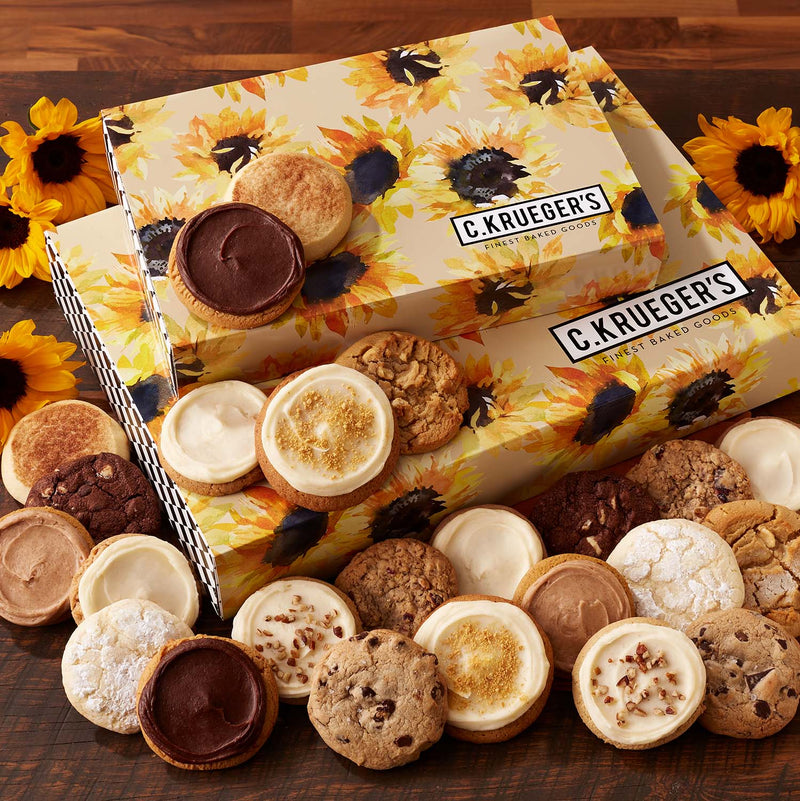 Autumn Sunflower Cookie Gift Box - Assorted Flavors