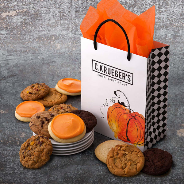 Watercolor Pumpkin Gift Bag - Select Your Cookies
