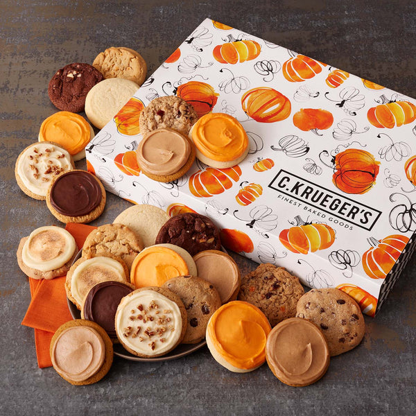 Watercolor Pumpkin Cookie Gift Boxes - Assorted Cookies