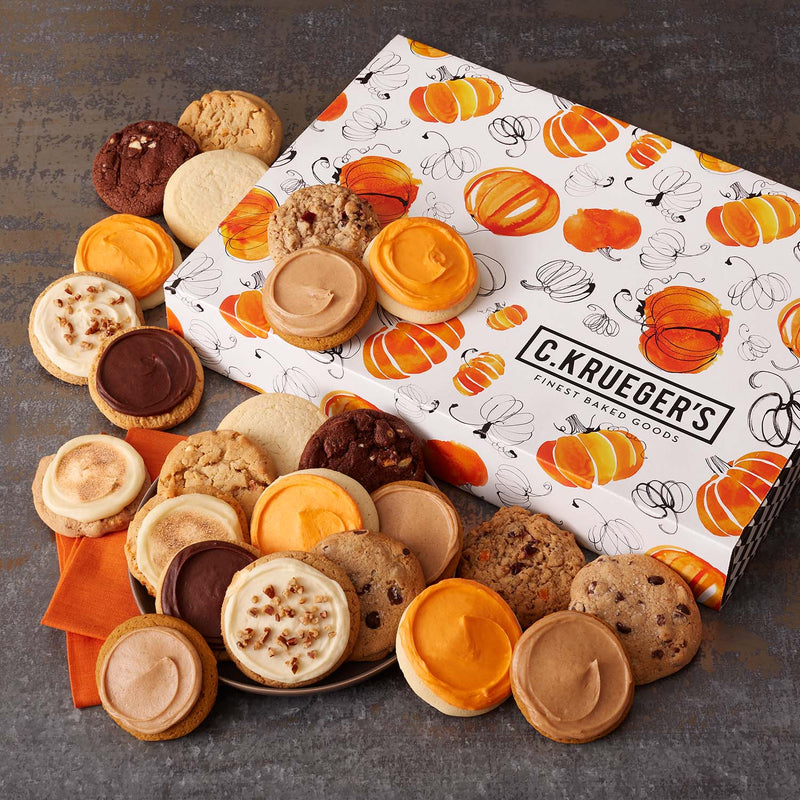 Watercolor Pumpkin Cookie Gift Boxes - Assorted Cookies