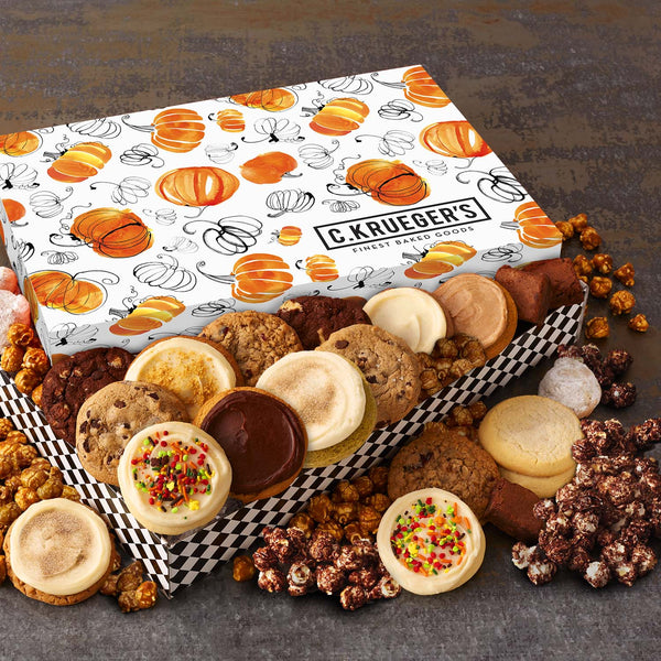Watercolor Pumpkin Luxe Gift Box - Cookies and Snacks