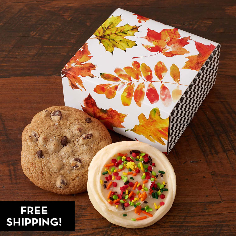 Falling Leaves Duo Sampler Box - Assorted Cookies