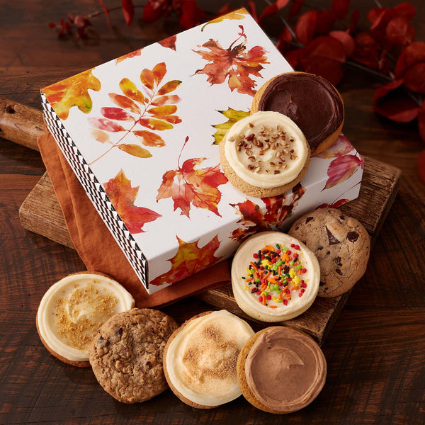 Falling Leaves Cookie Gift Box - Assorted Cookies