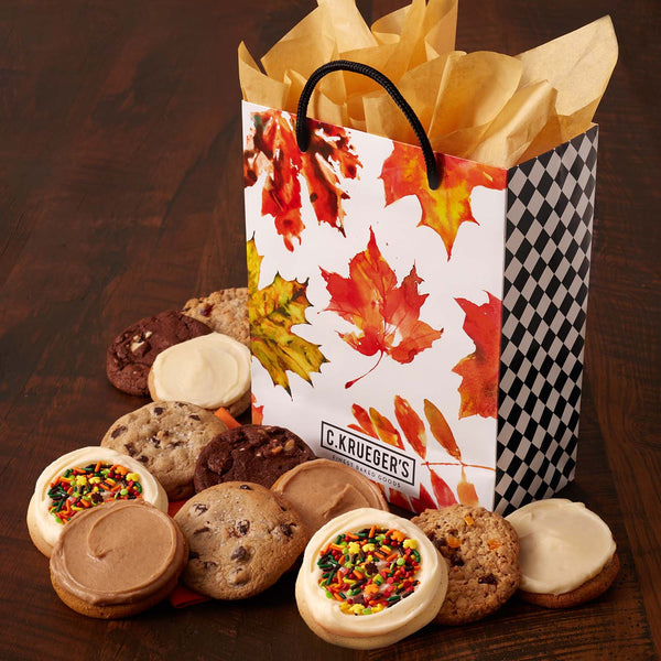 Falling Leaves One Dozen Cookie Gift Bag - Select Your Flavors