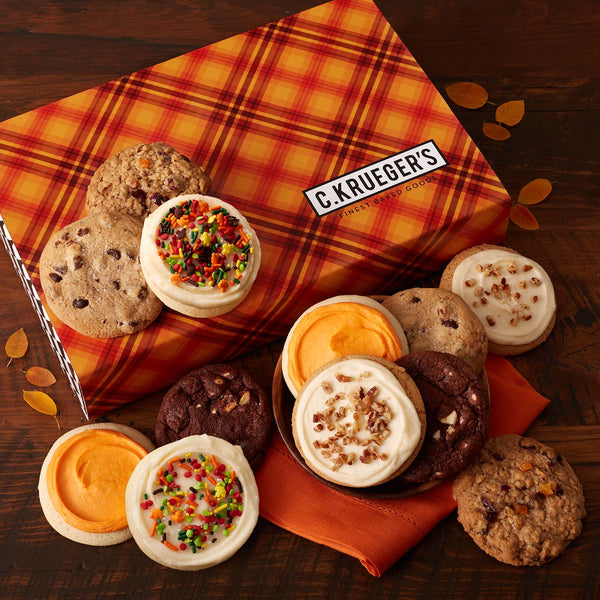 Fall Plaid Cookie Gift Box - Assorted Cookies