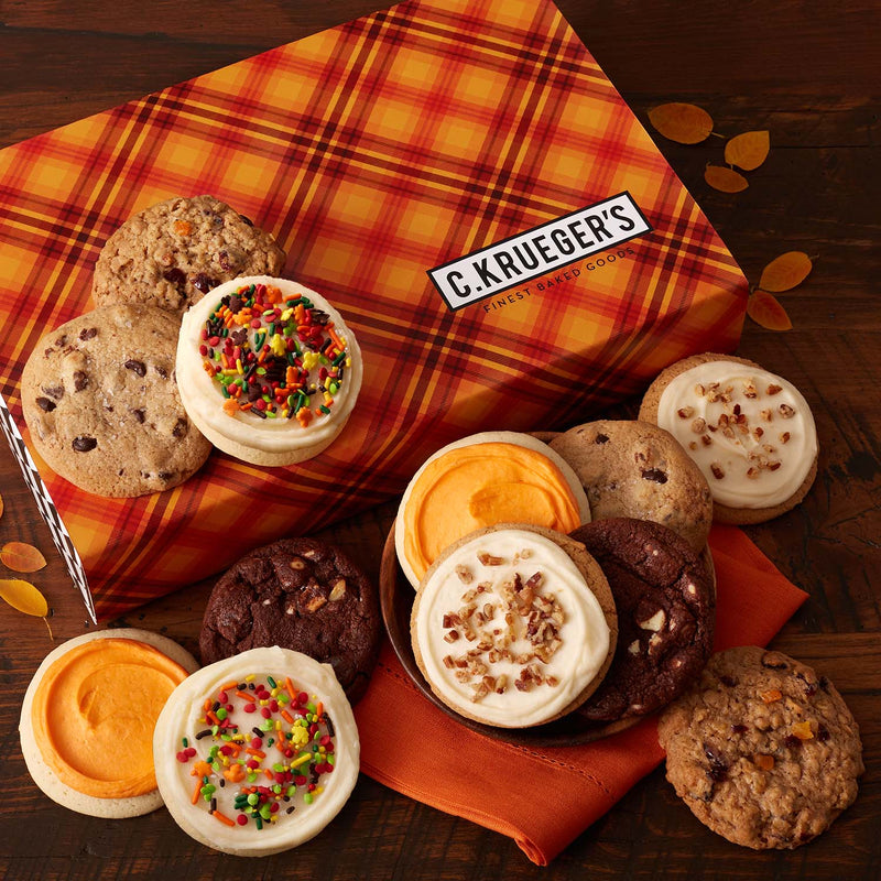 Fall Plaid One Dozen Cookie Gift Box - Assorted Flavors