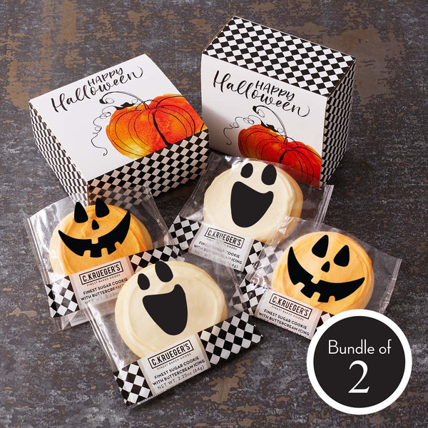 Bundle of 2: Happy Halloween Duo Sampler – Iced Cookies with Messages