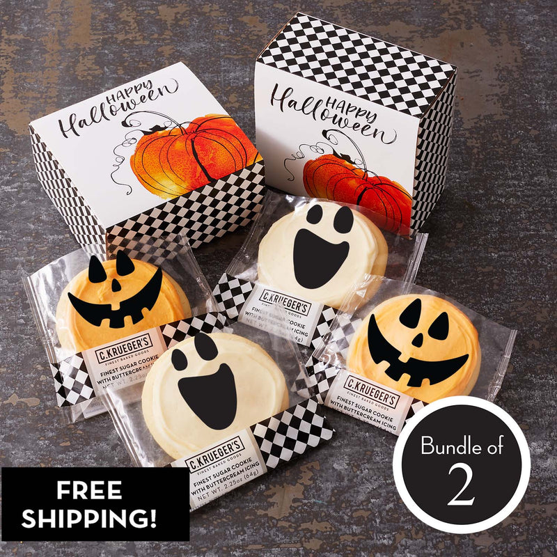 Bundle of 2: Happy Halloween Duo Sampler – Iced Cookies with Messages