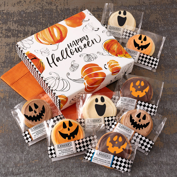 Happy Halloween Cookie Gift Box - Iced Cookies with Messages