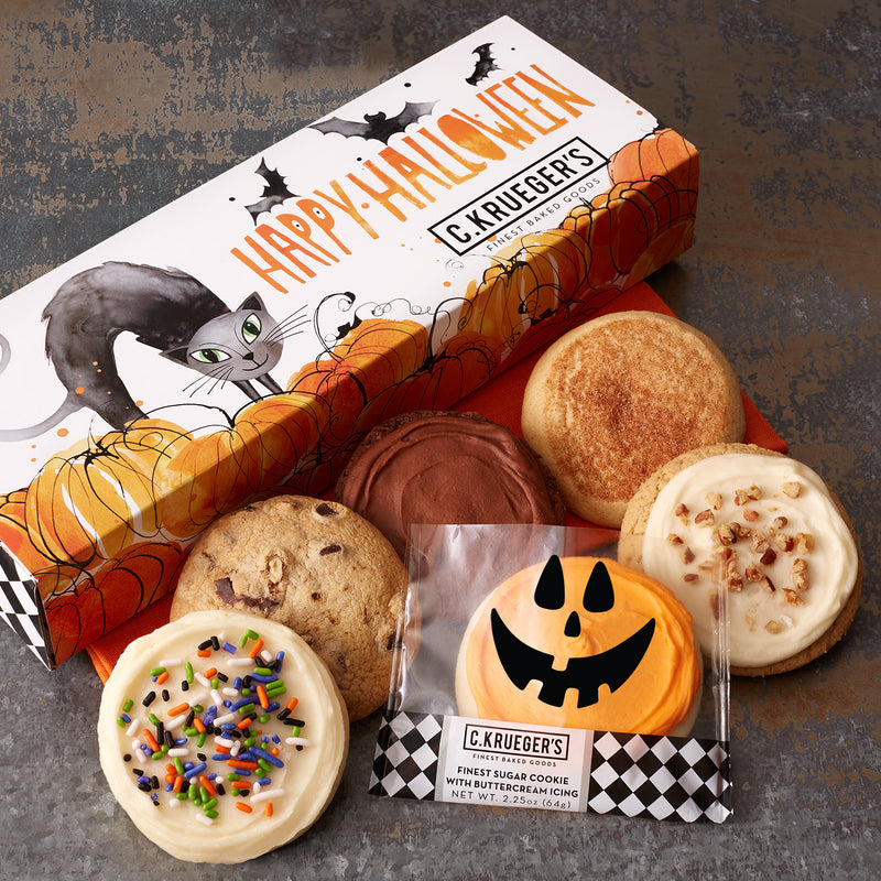 Happy Halloween Cat Half Dozen Sampler - Select Your Cookies