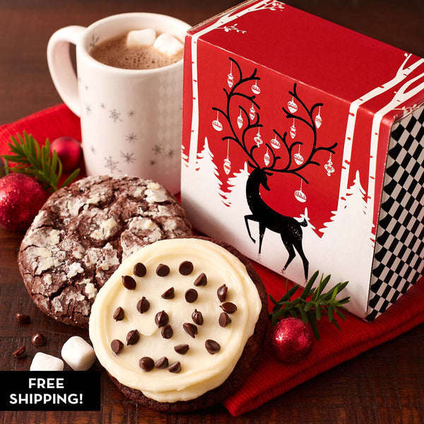 Winter Deer Duo Cookie Gift – Holiday Assortment