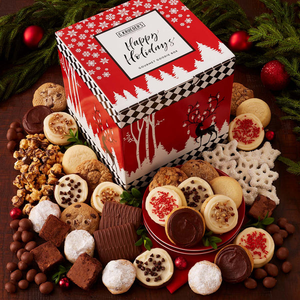 Winter Deer Gourmet Goodie Box - Mini Cookies & Treats