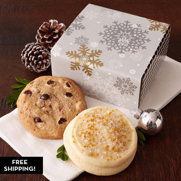 Silver & Gold Snowflake Duo Cookie Gift - Assorted