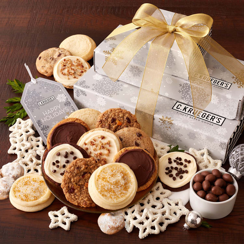 Silver & Gold Snowflake Stack - Cookies & Snacks