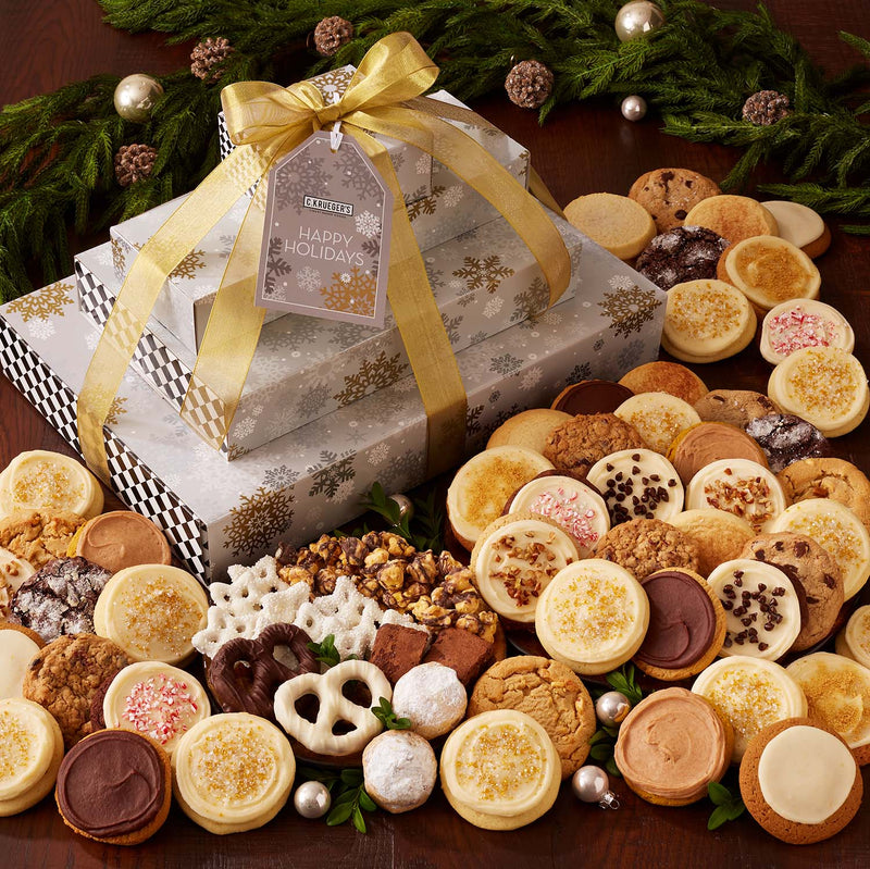 Silver & Gold Snowflake VIP Stack - Cookies & Snacks