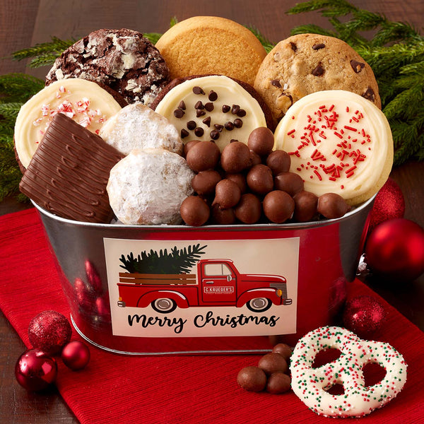 Holiday Truck Galvanized Gift Pail - Cookies & Snacks