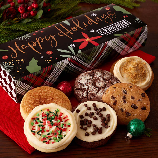 Winterberry "Happy Holidays" Half Dozen Cookie Sampler - Assorted Cookies