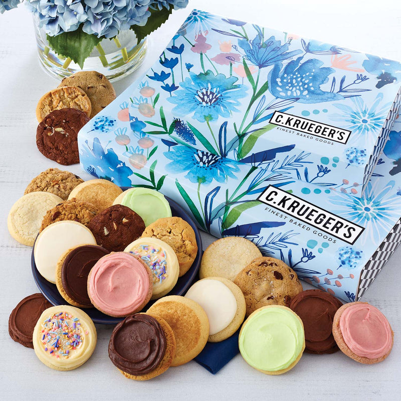Indigo Blooms Cookie Gift Boxes - Assorted Cookies