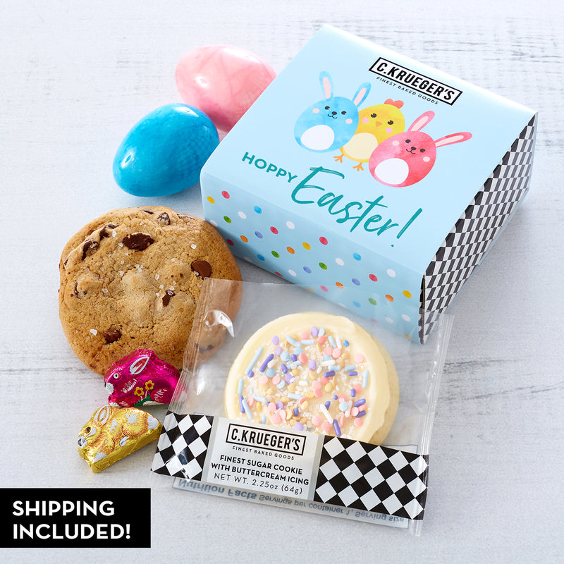 Easter Bunnies & Chicks "Hoppy Easter" - Duo Cookie Box with Chocolates