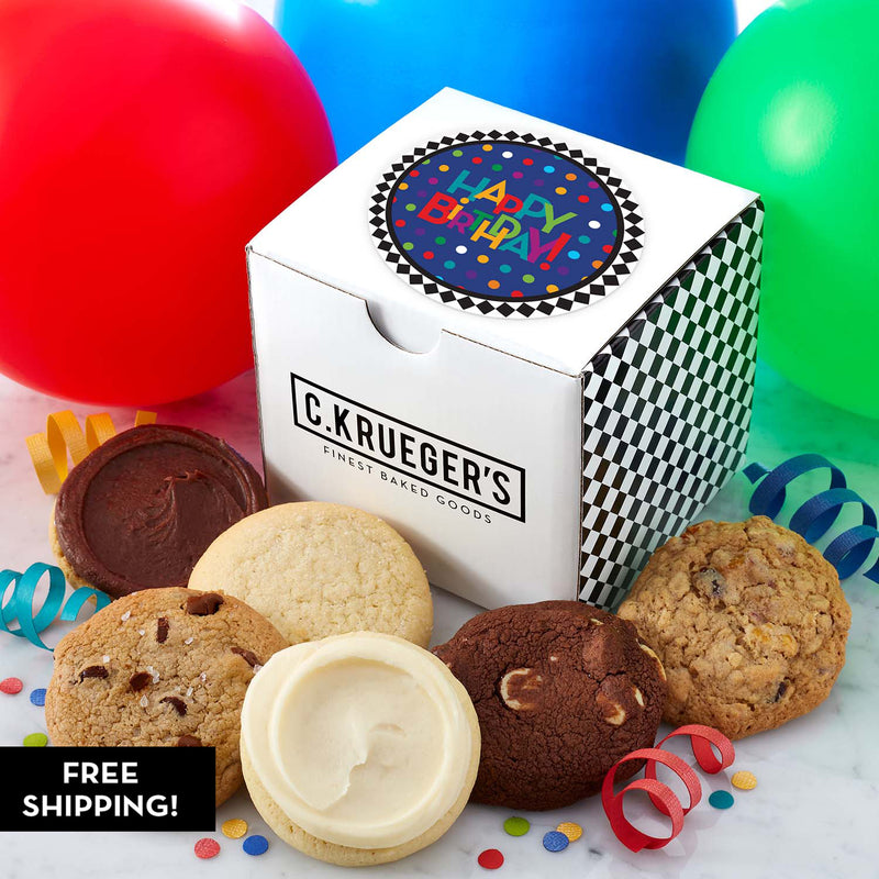 Birthday Celebration Half Dozen Mini Cookie Gift Box - Assorted