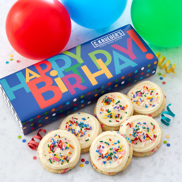 Birthday Celebration Half Dozen Cookie Gift Box - Iced Sampler