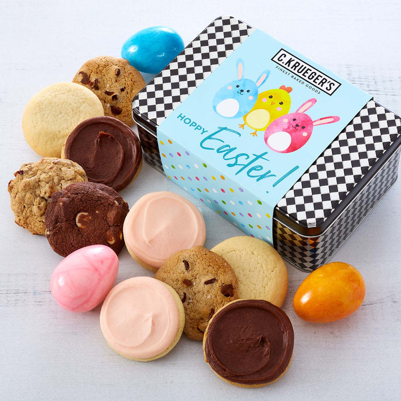 Easter Bunnies & Chicks Cookie Tin - Assorted Mini Cookies