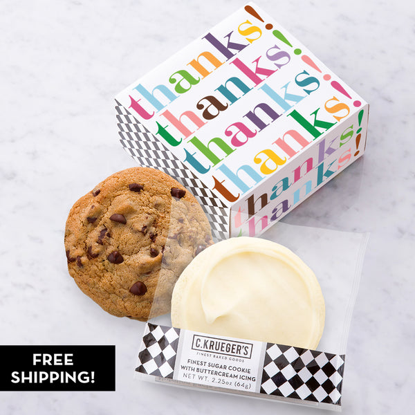 Thanks Duo Cookie Gift Box Sampler - Assorted Flavors