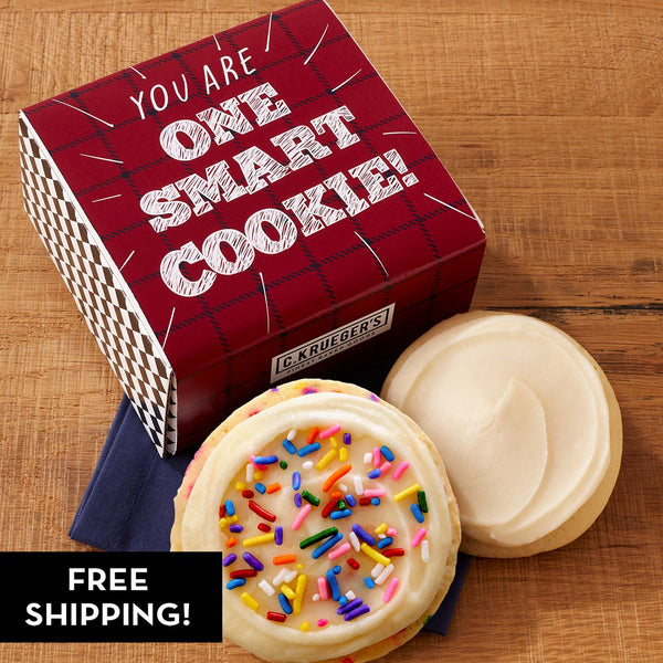 One Smart Cookie Plaid Duo Cookie Gift Box Sampler - Iced Cookies