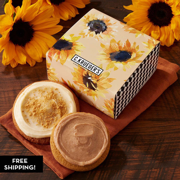 Fall Sunflower Duo Cookie Sampler - Iced Cookies