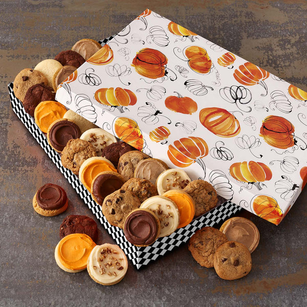 Watercolor Pumpkin Luxe Gift Box - Assorted Mini Cookies