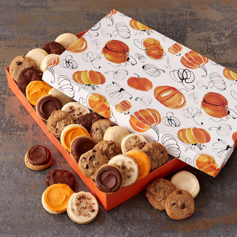 Watercolor Pumpkin Luxe Mini Cookie Gift Box - Assorted Flavors