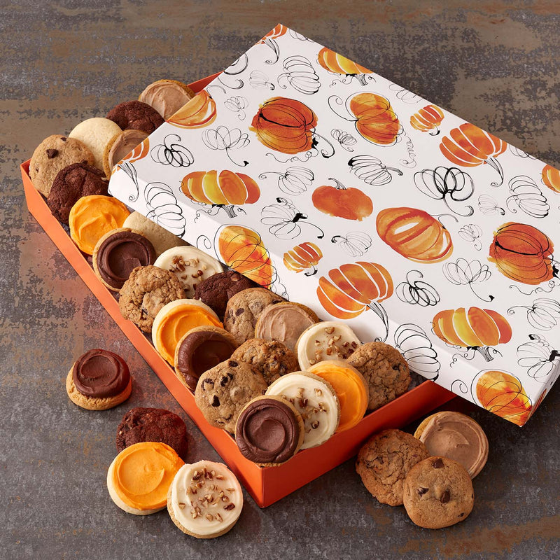 Watercolor Pumpkin Luxe Gift Box - Assorted Mini Cookies