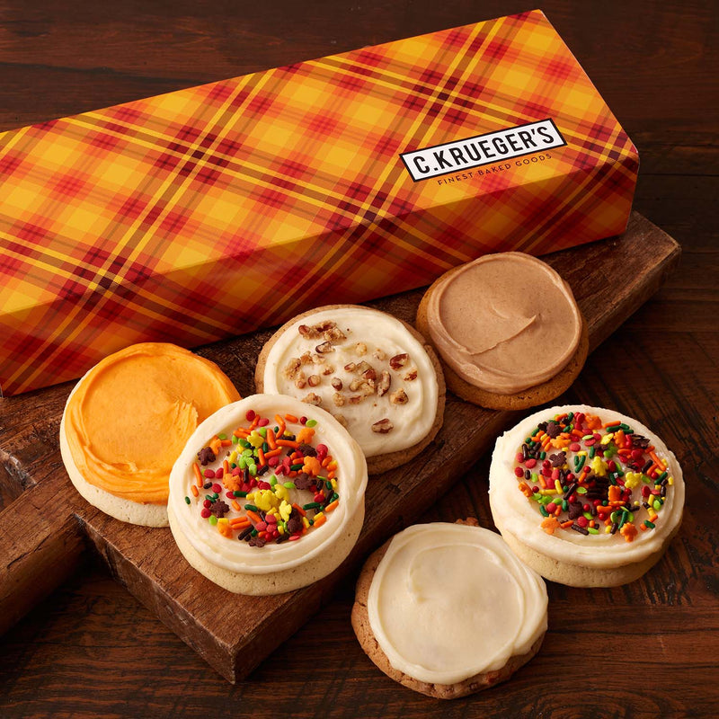 Fall Plaid Half Dozen Cookie Gift Box - Select Your Own Flavors