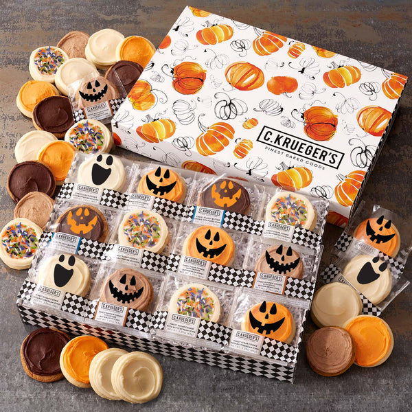 Happy Halloween Cookie Gift Boxes - Iced Cookies with Messages
